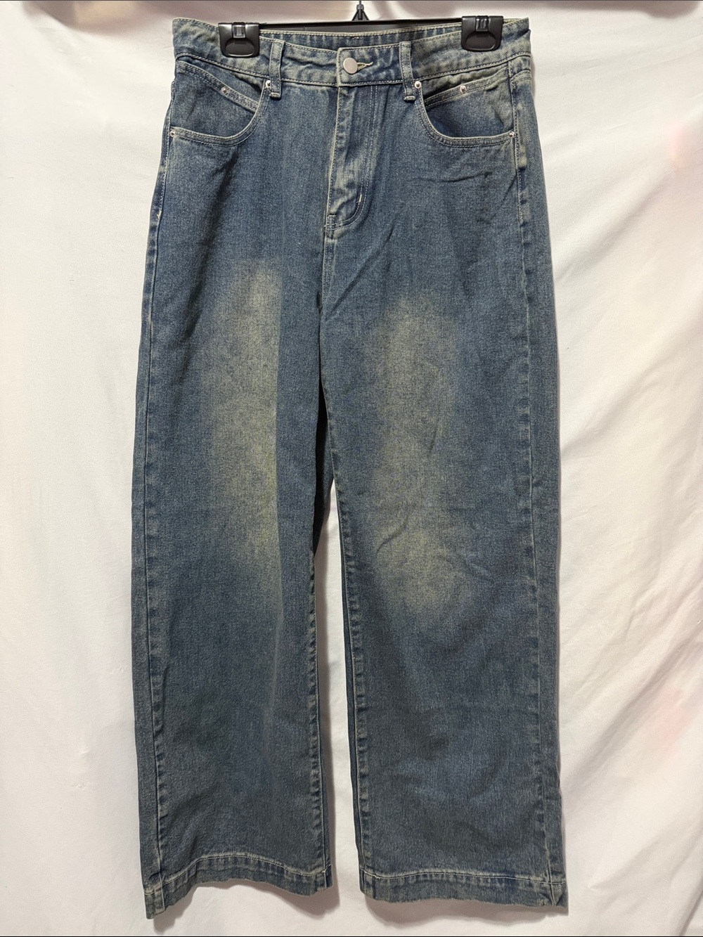 Women's Wide Leg Denim Jeans in Faded Blue